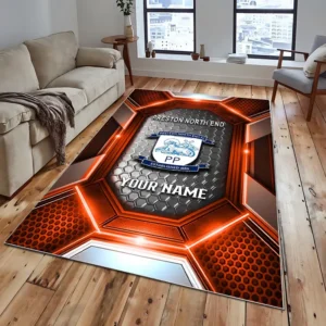 Football Fans Gift Rug, All Over Print Carpet For Sport Fan, Custom Name EPL122082225032-Orange