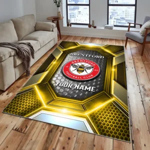 Football Fans Gift Rug, All Over Print Carpet For Sport Fan, Custom Name EPL122082225040-Yellow