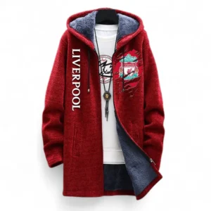 Football Fans Gift Fleece Windbreaker Jacket, All Over Print Soft-Lined Windproof Jacket For Sport Fan EPL127082625000-Red
