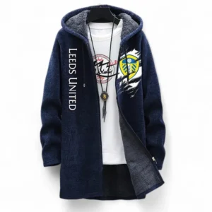 Football Fans Gift Fleece Windbreaker Jacket, All Over Print Soft-Lined Windproof Jacket For Sport Fan EPL127082625001-Blue