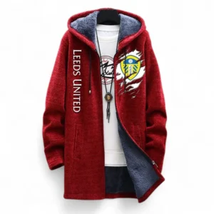 Football Fans Gift Fleece Windbreaker Jacket, All Over Print Soft-Lined Windproof Jacket For Sport Fan EPL127082625001-Red