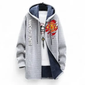 Football Fans Gift Fleece Windbreaker Jacket, All Over Print Soft-Lined Windproof Jacket For Sport Fan EPL127082625002-White