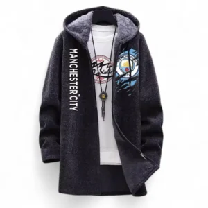 Football Fans Gift Fleece Windbreaker Jacket, All Over Print Soft-Lined Windproof Jacket For Sport Fan EPL127082625004-Black