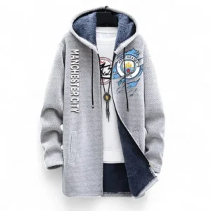 Football Fans Gift Fleece Windbreaker Jacket, All Over Print Soft-Lined Windproof Jacket For Sport Fan EPL127082625004-White