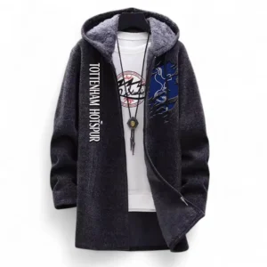 Football Fans Gift Fleece Windbreaker Jacket, All Over Print Soft-Lined Windproof Jacket For Sport Fan EPL127082625005-Black