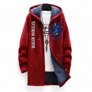 Football Fans Gift Fleece Windbreaker Jacket, All Over Print Soft-Lined Windproof Jacket For Sport Fan EPL127082625005-Red