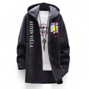 Football Fans Gift Fleece Windbreaker Jacket, All Over Print Soft-Lined Windproof Jacket For Sport Fan EPL127082625006-Black