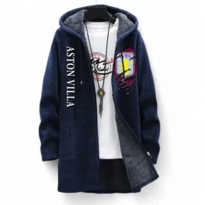 Football Fans Gift Fleece Windbreaker Jacket, All Over Print Soft-Lined Windproof Jacket For Sport Fan EPL127082625006-Blue