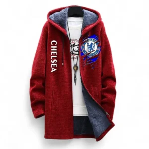 Football Fans Gift Fleece Windbreaker Jacket, All Over Print Soft-Lined Windproof Jacket For Sport Fan EPL127082625007-Red