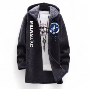 Football Fans Gift Fleece Windbreaker Jacket, All Over Print Soft-Lined Windproof Jacket For Sport Fan EPL127082625008-Black
