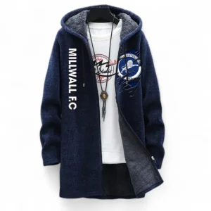 Football Fans Gift Fleece Windbreaker Jacket, All Over Print Soft-Lined Windproof Jacket For Sport Fan EPL127082625008-Blue