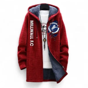Football Fans Gift Fleece Windbreaker Jacket, All Over Print Soft-Lined Windproof Jacket For Sport Fan EPL127082625008-Red