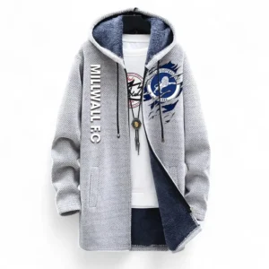 Football Fans Gift Fleece Windbreaker Jacket, All Over Print Soft-Lined Windproof Jacket For Sport Fan EPL127082625008-White