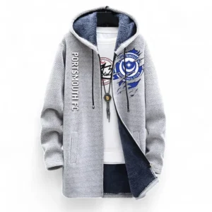 Football Fans Gift Fleece Windbreaker Jacket, All Over Print Soft-Lined Windproof Jacket For Sport Fan EPL127082625009-White