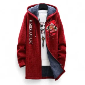 Football Fans Gift Fleece Windbreaker Jacket, All Over Print Soft-Lined Windproof Jacket For Sport Fan EPL127082625010-Red