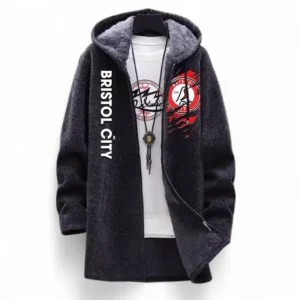 Football Fans Gift Fleece Windbreaker Jacket, All Over Print Soft-Lined Windproof Jacket For Sport Fan EPL127082625011-Black