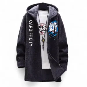 Football Fans Gift Fleece Windbreaker Jacket, All Over Print Soft-Lined Windproof Jacket For Sport Fan EPL127082625016-Black