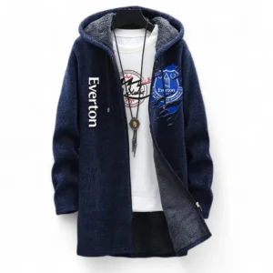 Football Fans Gift Fleece Windbreaker Jacket, All Over Print Soft-Lined Windproof Jacket For Sport Fan EPL127082625018-Blue