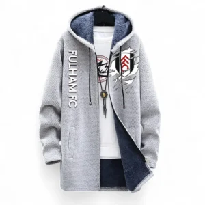 Football Fans Gift Fleece Windbreaker Jacket, All Over Print Soft-Lined Windproof Jacket For Sport Fan EPL127082625019-White