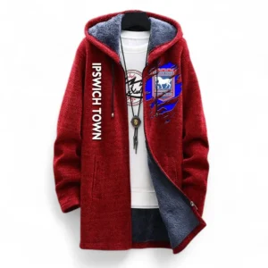 Football Fans Gift Fleece Windbreaker Jacket, All Over Print Soft-Lined Windproof Jacket For Sport Fan EPL127082625021-Red