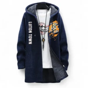 Football Fans Gift Fleece Windbreaker Jacket, All Over Print Soft-Lined Windproof Jacket For Sport Fan EPL127082625022-Blue