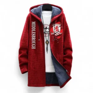 Football Fans Gift Fleece Windbreaker Jacket, All Over Print Soft-Lined Windproof Jacket For Sport Fan EPL127082625023-Red