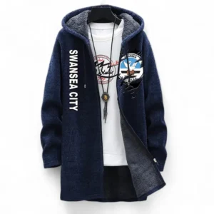 Football Fans Gift Fleece Windbreaker Jacket, All Over Print Soft-Lined Windproof Jacket For Sport Fan EPL127082625031-Blue