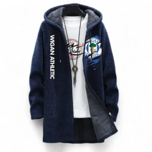 Football Fans Gift Fleece Windbreaker Jacket, All Over Print Soft-Lined Windproof Jacket For Sport Fan EPL127082625034-Blue