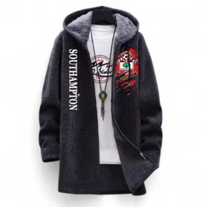Football Fans Gift Fleece Windbreaker Jacket, All Over Print Soft-Lined Windproof Jacket For Sport Fan EPL127082625036-Black