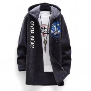 Football Fans Gift Fleece Windbreaker Jacket, All Over Print Soft-Lined Windproof Jacket For Sport Fan EPL127082625038-Black