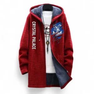 Football Fans Gift Fleece Windbreaker Jacket, All Over Print Soft-Lined Windproof Jacket For Sport Fan EPL127082625038-Red