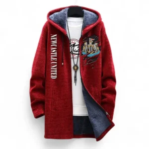Football Fans Gift Fleece Windbreaker Jacket, All Over Print Soft-Lined Windproof Jacket For Sport Fan EPL127082625040-Red