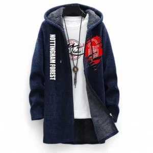 Football Fans Gift Fleece Windbreaker Jacket, All Over Print Soft-Lined Windproof Jacket For Sport Fan EPL127082625042-Blue