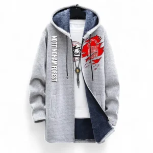 Football Fans Gift Fleece Windbreaker Jacket, All Over Print Soft-Lined Windproof Jacket For Sport Fan EPL127082625042-White