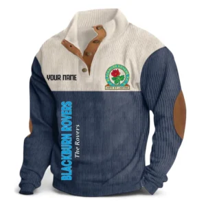 Football Fans Gift Fleece Men's Stand Up Collar Base Shirt, Sweatshirt Exclusive Logo For Sport Fan, Custom Name EPL129082625114-Navy Blue