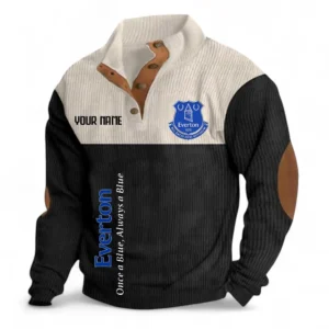 Football Fans Gift Fleece Men's Stand Up Collar Base Shirt, Sweatshirt Exclusive Logo For Sport Fan, Custom Name EPL129082625124-Black