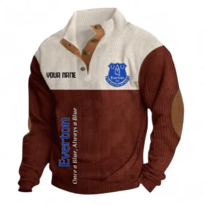 Football Fans Gift Fleece Men's Stand Up Collar Base Shirt, Sweatshirt Exclusive Logo For Sport Fan, Custom Name EPL129082625124-Dark Red