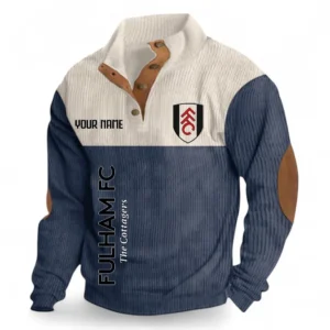 Football Fans Gift Fleece Men's Stand Up Collar Base Shirt, Sweatshirt Exclusive Logo For Sport Fan, Custom Name EPL129082625125-Navy Blue