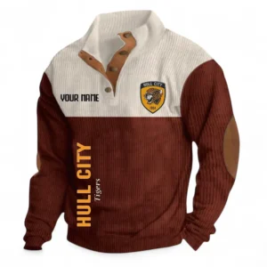 Football Fans Gift Fleece Men's Stand Up Collar Base Shirt, Sweatshirt Exclusive Logo For Sport Fan, Custom Name EPL129082625126-Dark Red
