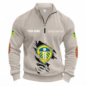 Football Fans Gift Half Zipper Corduroy Sweatshirt, Sweatshirt Exclusive Logo, Custom Name EPL131082825114-Apricot