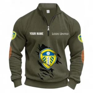 Football Fans Gift Half Zipper Corduroy Sweatshirt, Sweatshirt Exclusive Logo, Custom Name EPL131082825114-Army Green