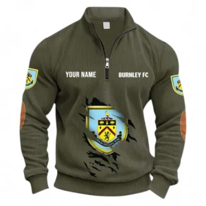 Football Fans Gift Half Zipper Corduroy Sweatshirt, Sweatshirt Exclusive Logo, Custom Name EPL131082825121-Army Green