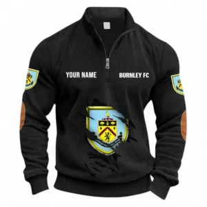 Football Fans Gift Half Zipper Corduroy Sweatshirt, Sweatshirt Exclusive Logo, Custom Name EPL131082825121-Black