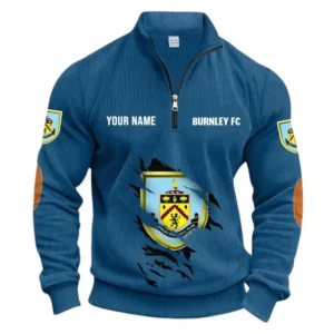 Football Fans Gift Half Zipper Corduroy Sweatshirt, Sweatshirt Exclusive Logo, Custom Name EPL131082825121-Denim Blue