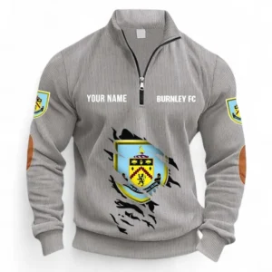 Football Fans Gift Half Zipper Corduroy Sweatshirt, Sweatshirt Exclusive Logo, Custom Name EPL131082825121-Light Gray