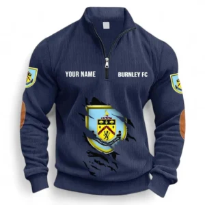 Football Fans Gift Half Zipper Corduroy Sweatshirt, Sweatshirt Exclusive Logo, Custom Name EPL131082825121-Navy Blue