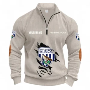 Football Fans Gift Half Zipper Corduroy Sweatshirt, Sweatshirt Exclusive Logo, Custom Name EPL131082825127-Apricot