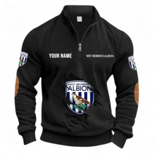 Football Fans Gift Half Zipper Corduroy Sweatshirt, Sweatshirt Exclusive Logo, Custom Name EPL131082825127-Black