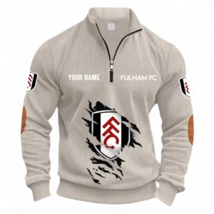 Football Fans Gift Half Zipper Corduroy Sweatshirt, Sweatshirt Exclusive Logo, Custom Name EPL131082825137-Apricot
