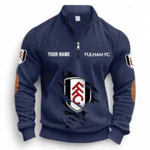 Football Fans Gift Half Zipper Corduroy Sweatshirt, Sweatshirt Exclusive Logo, Custom Name EPL131082825137-Navy Blue